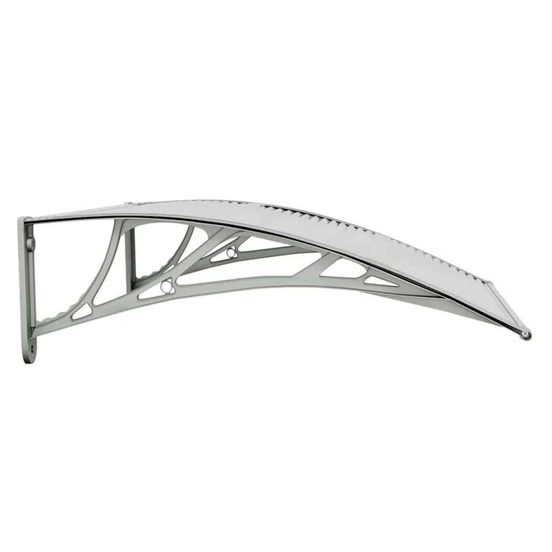 vidaXL Door Awning Polycarbonate 80x75 cm Grey Transparent - Image 8 of 12