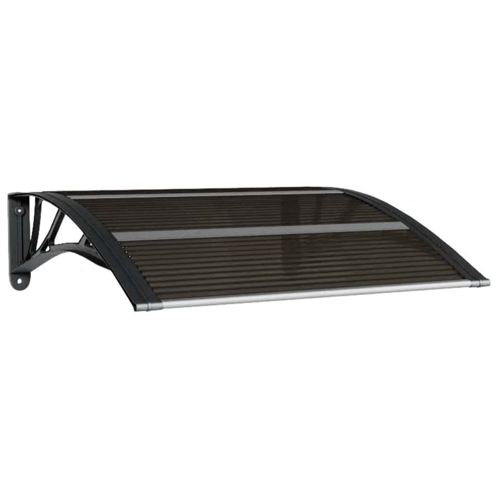 vidaXL Door Canopy, Polycarbonate and ABS, 80 x 75 cm, Black - Image 3 of 12