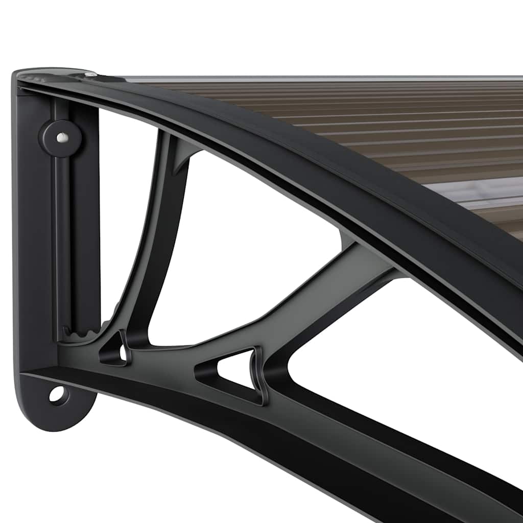 vidaXL Door Canopy, Polycarbonate and ABS, 80 x 75 cm, Black - Image 10 of 12