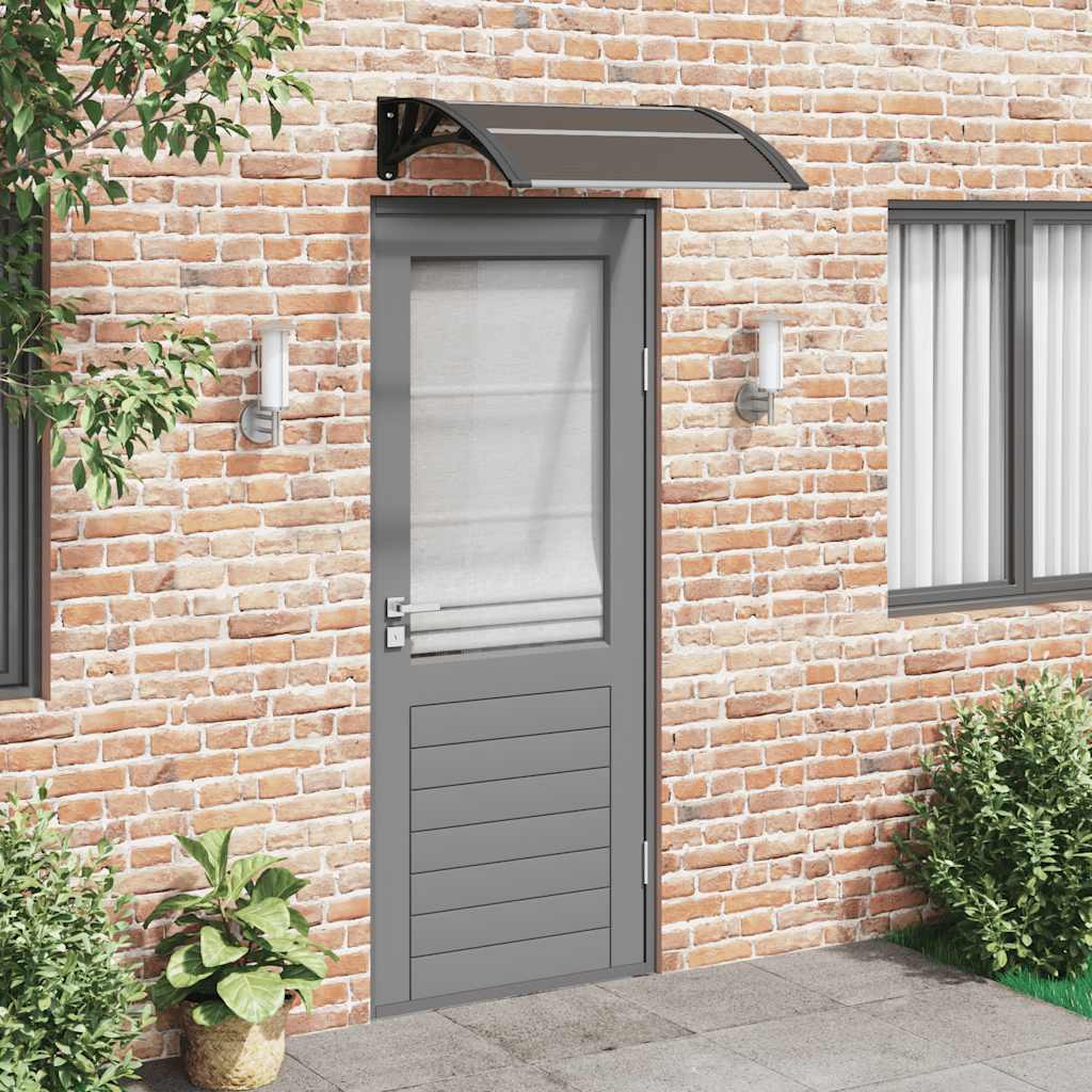 vidaXL Door Canopy, Polycarbonate and ABS, 80 x 75 cm, Black - Image 1 of 12