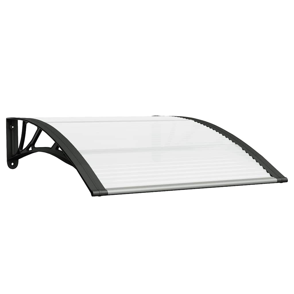 Tettoia per Porta in Policarbonato 150x75 cm Nero e Trasparente - immagine 5 | SolPatio - Image 5 of 24