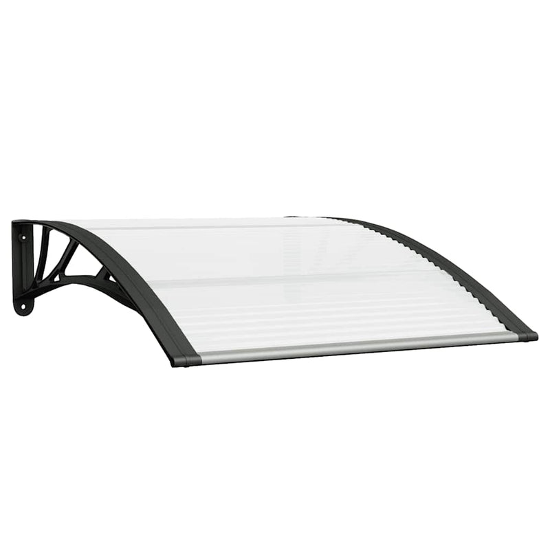 Tettoia per Porta in Policarbonato 150x75 cm Nero e Trasparente - immagine 5 | SolPatio - Image 5 of 24