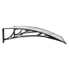 Tettoia per Porta in Policarbonato 150x75 cm Nero e Trasparente - immagine 14 | SolPatio - Image 14 of 24
