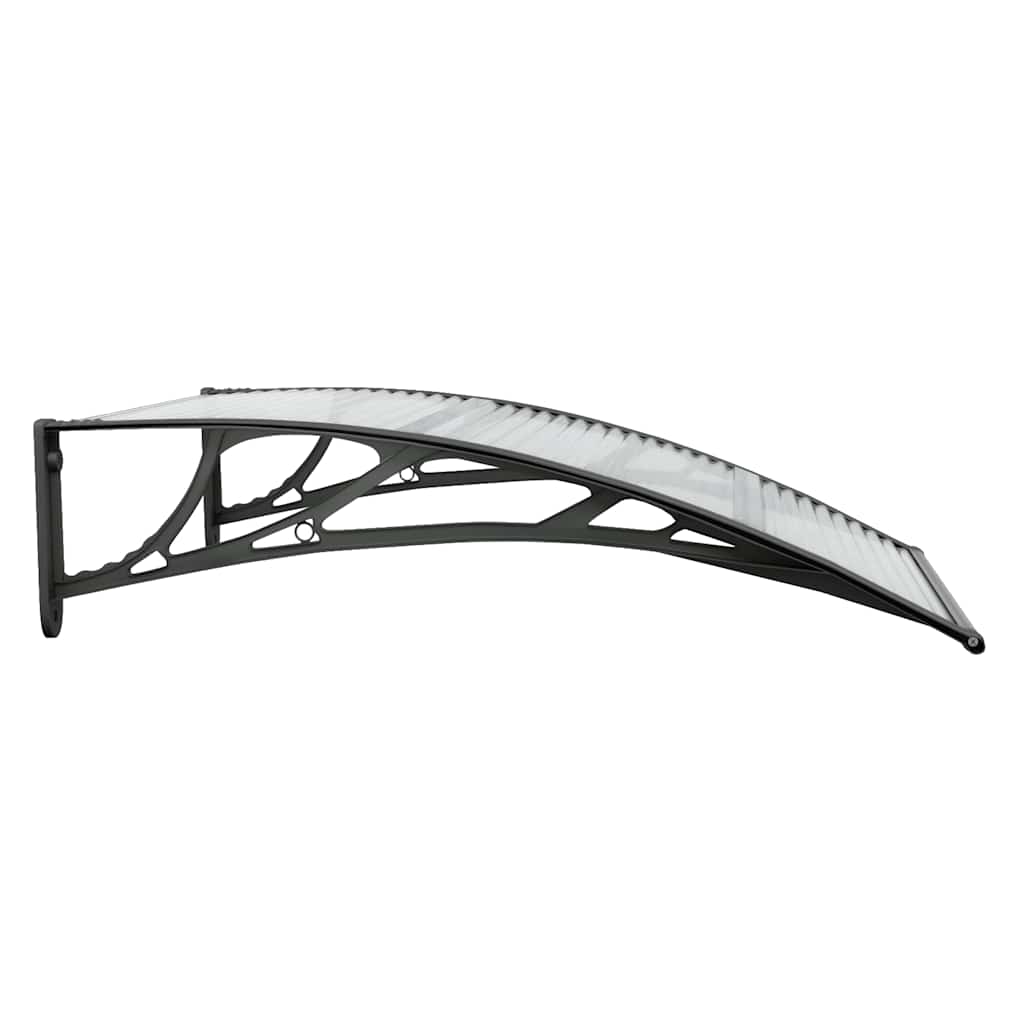 Tettoia per Porta in Policarbonato 150x75 cm Nero e Trasparente - immagine 14 | SolPatio - Image 14 of 24