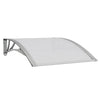 vidaXL Door Awning Polycarbonate 80x75 cm Grey Transparent - Image 3 of 12