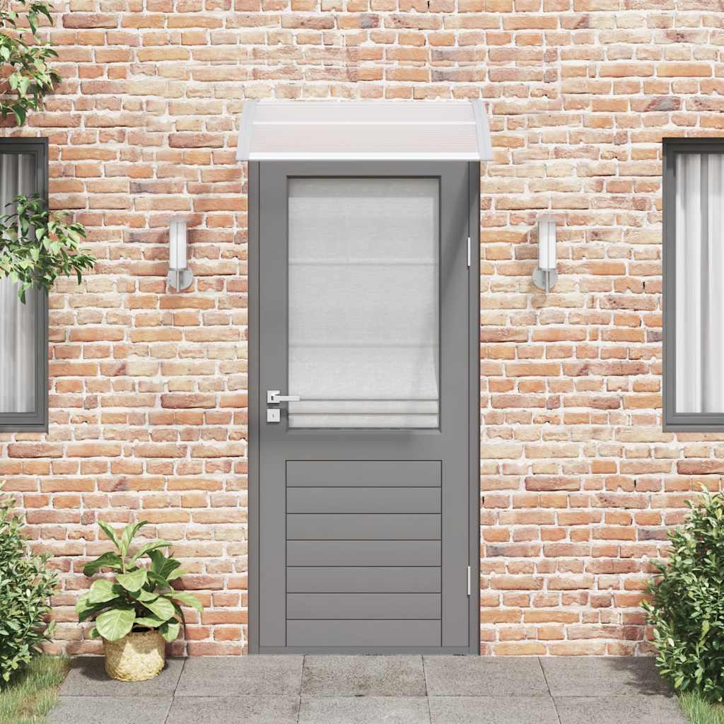 vidaXL Marquesina para Puerta de PC 200x75 cm Gris y Transparente - Image 8 of 20