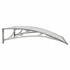 vidaXL Door Awning Polycarbonate 80x75 cm Grey Transparent - Image 7 of 12