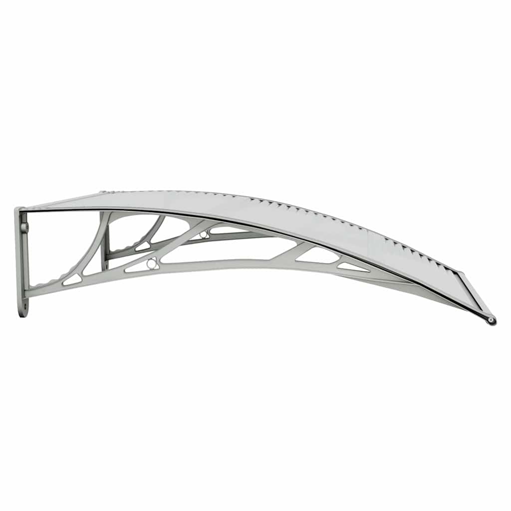 vidaXL Door Awning Polycarbonate 80x75 cm Grey Transparent - Image 7 of 12