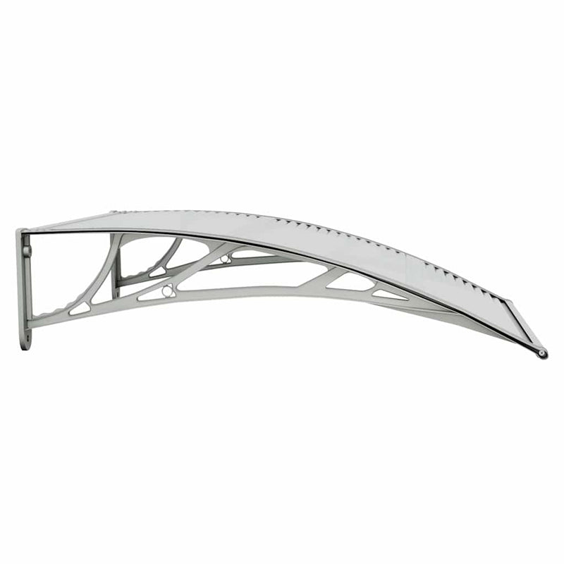 vidaXL Door Awning Polycarbonate 80x75 cm Grey Transparent - Image 7 of 12