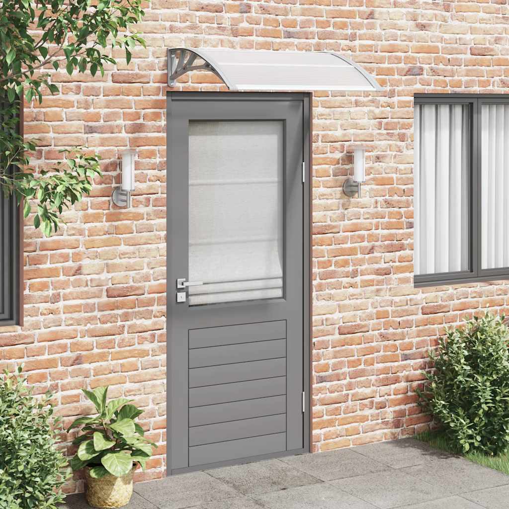 vidaXL Marquesina para Puerta de PC 200x75 cm Gris y Transparente - Image 3 of 20
