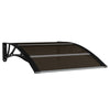 vidaXL Polycarbonate Door Awning, 100x75 cm, Black - Image 2 of 6