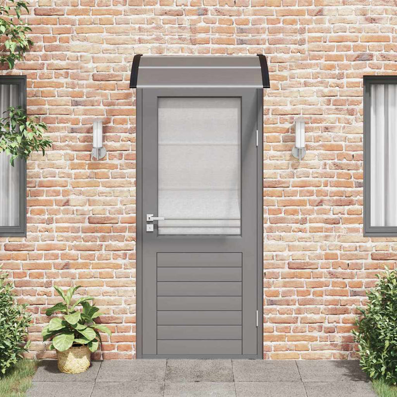 vidaXL Polycarbonate Door Awning, 100x75 cm, Black - Image 3 of 6