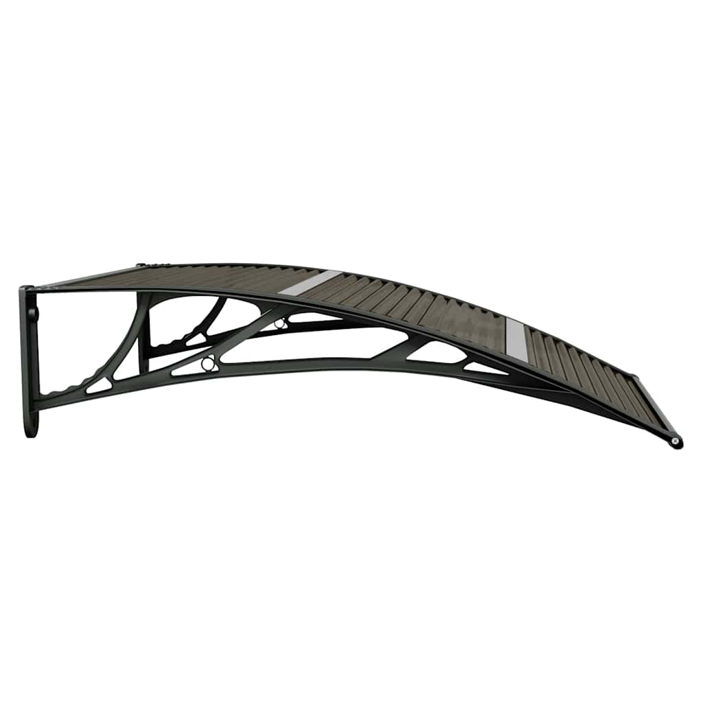 vidaXL Polycarbonate Door Awning, 100x75 cm, Black - Image 4 of 6