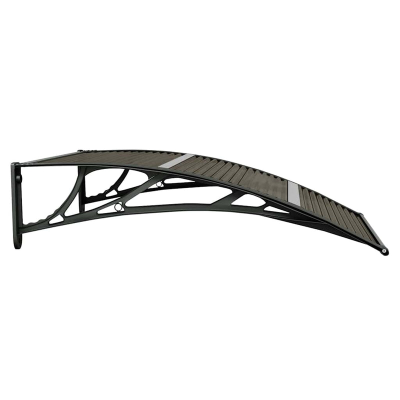 vidaXL Polycarbonate Door Awning, 100x75 cm, Black - Image 4 of 6