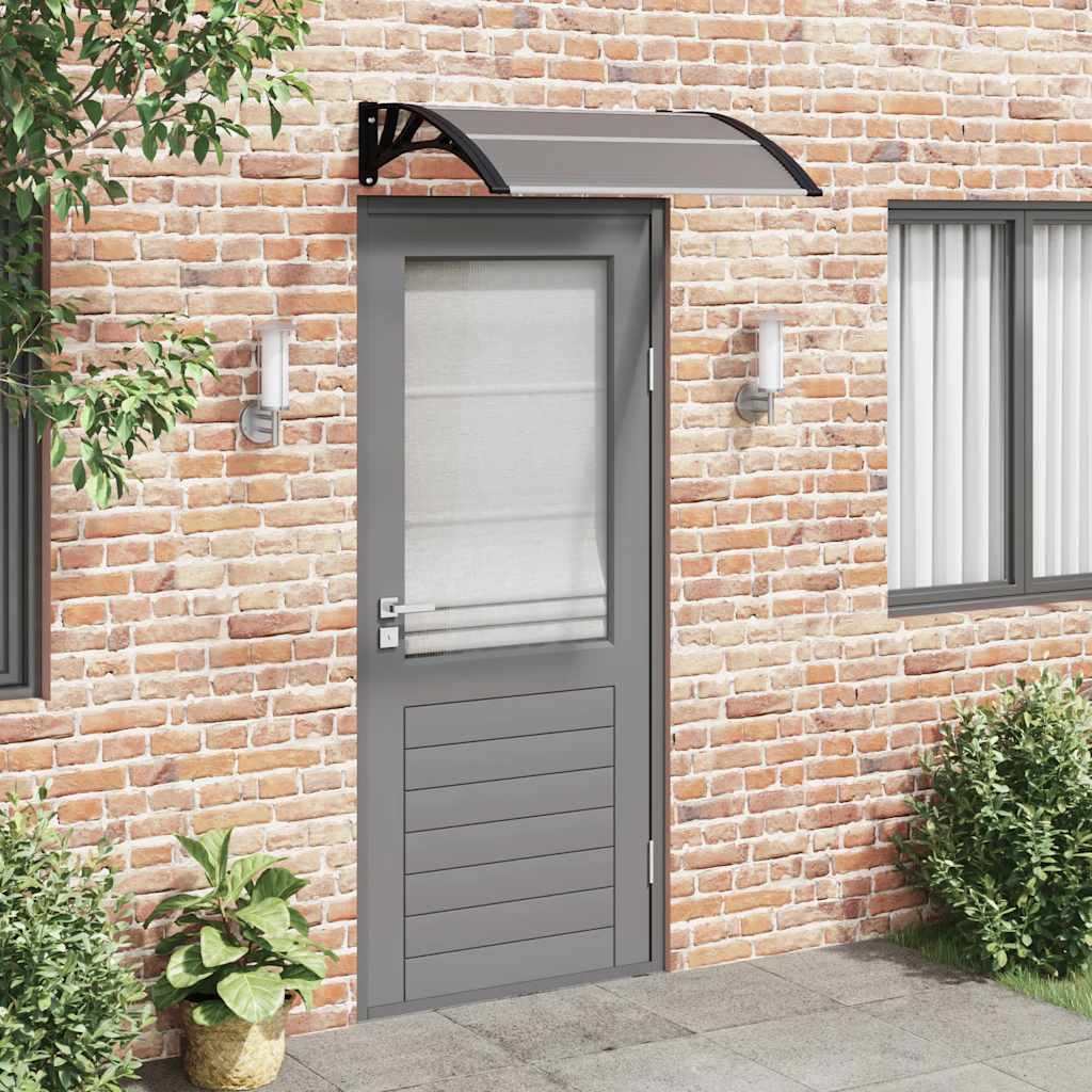 vidaXL Polycarbonate Door Awning, 100x75 cm, Black - Image 1 of 6