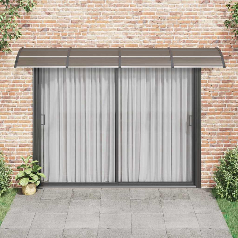 Tettoia per Porta in Policarbonato 150x75 cm Nero e Trasparente - immagine 12 | SolPatio - Image 12 of 24