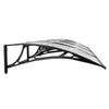 Tettoia per Porta in Policarbonato 150x75 cm Nero e Trasparente - immagine 15 | SolPatio - Image 15 of 24