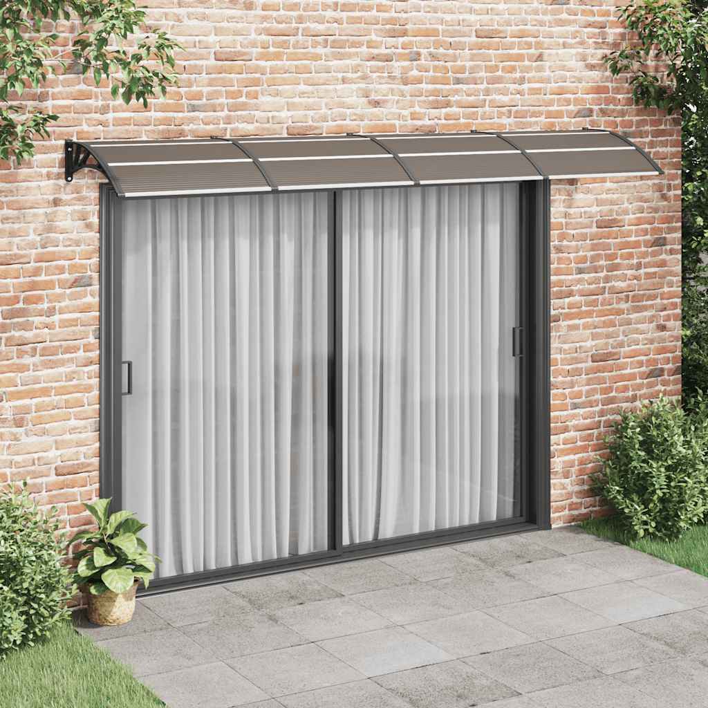 Tettoia per Porta in Policarbonato 150x75 cm Nero e Trasparente - immagine 2 | SolPatio - Image 2 of 24