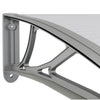 Tettoia per Porta in Policarbonato 350×75 cm Grigio e Trasparente - Image 13 of 21