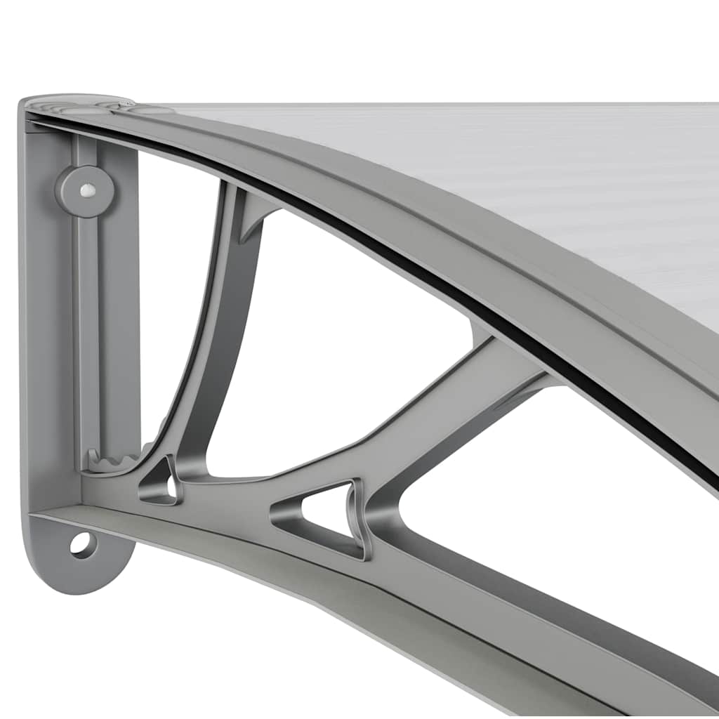 Tettoia per Porta in Policarbonato 350×75 cm Grigio e Trasparente - Image 13 of 21