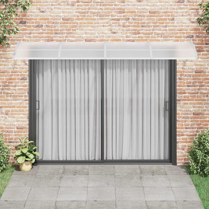 vidaXL Polycarbonate Door Canopy 350x100 cm Grey - Image 5 of 12