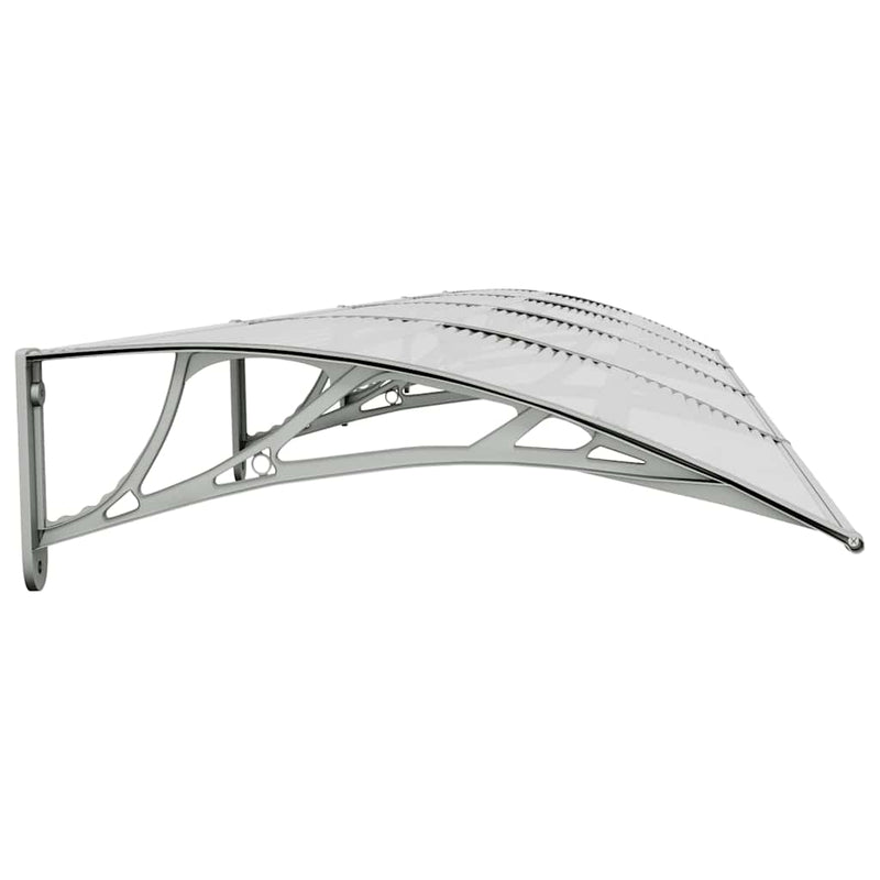 vidaXL Marquesina para puerta de policarbonato 400x75 cm gris y transparente - Image 4 of 6