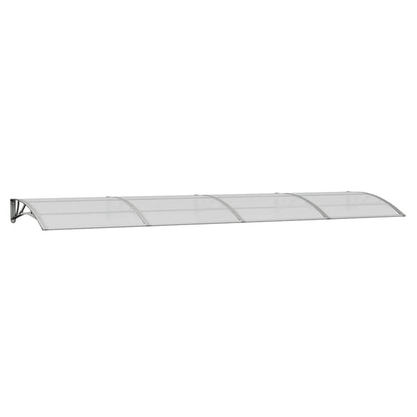 Pensilina per Porta in Policarbonato e Alluminio, 400 x 100 cm, Grigia - immagine 2 | SolPatio