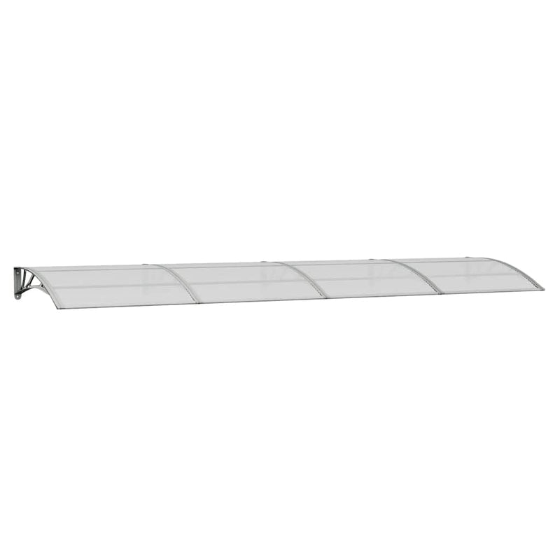 vidaXL Toldo para puerta de policarbonato y aluminio, 400 x 100 cm, Gris - Image 2 of 6