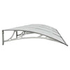 vidaXL Toldo para puerta de policarbonato y aluminio, 400 x 100 cm, Gris - Image 4 of 6