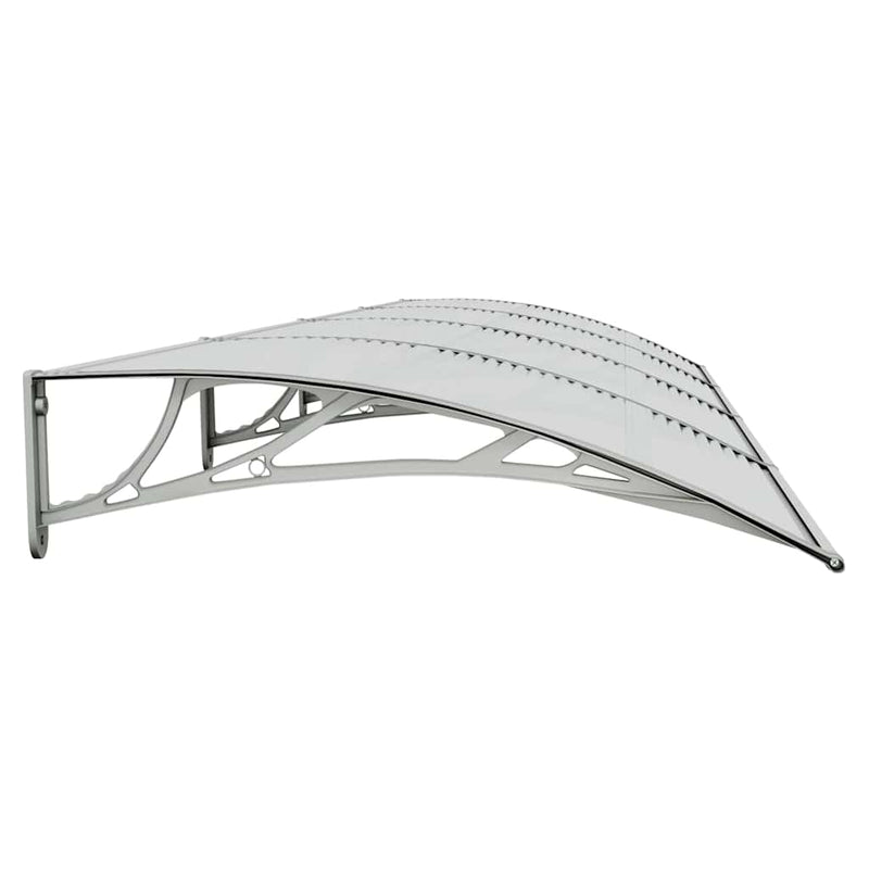 vidaXL Toldo para puerta de policarbonato y aluminio, 400 x 100 cm, Gris - Image 4 of 6