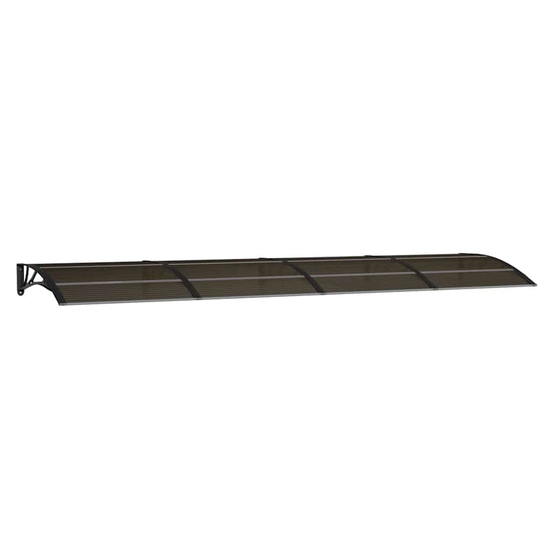 vidaXL Door Canopy, Polycarbonate and Aluminum, 400x100 cm, Black - Image 2 of 6