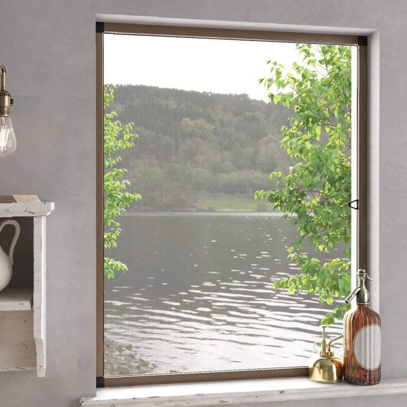 vidaXL Zanzariera per Finestre Marrone 100x120 cm - Image 1 of 7