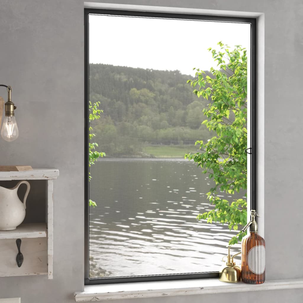vidaXL Aluminum Window Screen 90x120 cm Anthracite - Image 1 of 14