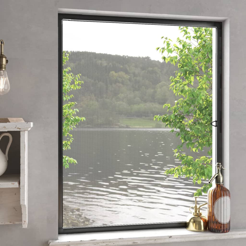 vidaXL Aluminum Window Screen 90x120 cm Anthracite - Image 2 of 14