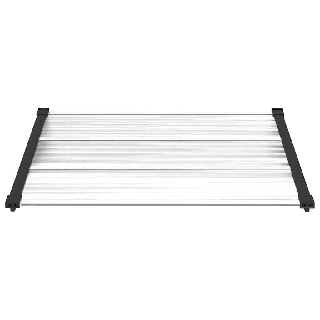 Marquesina para puerta vidaXL de policarbonato 122x90 cm Negro y transparente - Image 9 of 15
