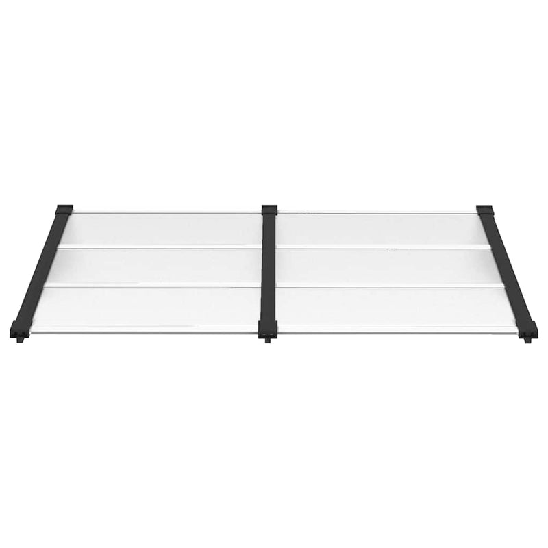 Tettoia per Porta in Policarbonato e Alluminio 152,5x90 cm Nero e Trasparente - immagine 9 | SolPatio - Image 9 of 15