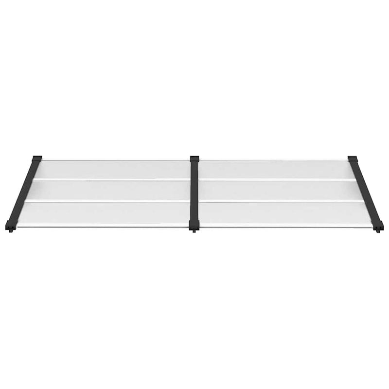 Marquesina para puerta vidaXL de policarbonato 122x90 cm Negro y transparente - Image 7 of 15