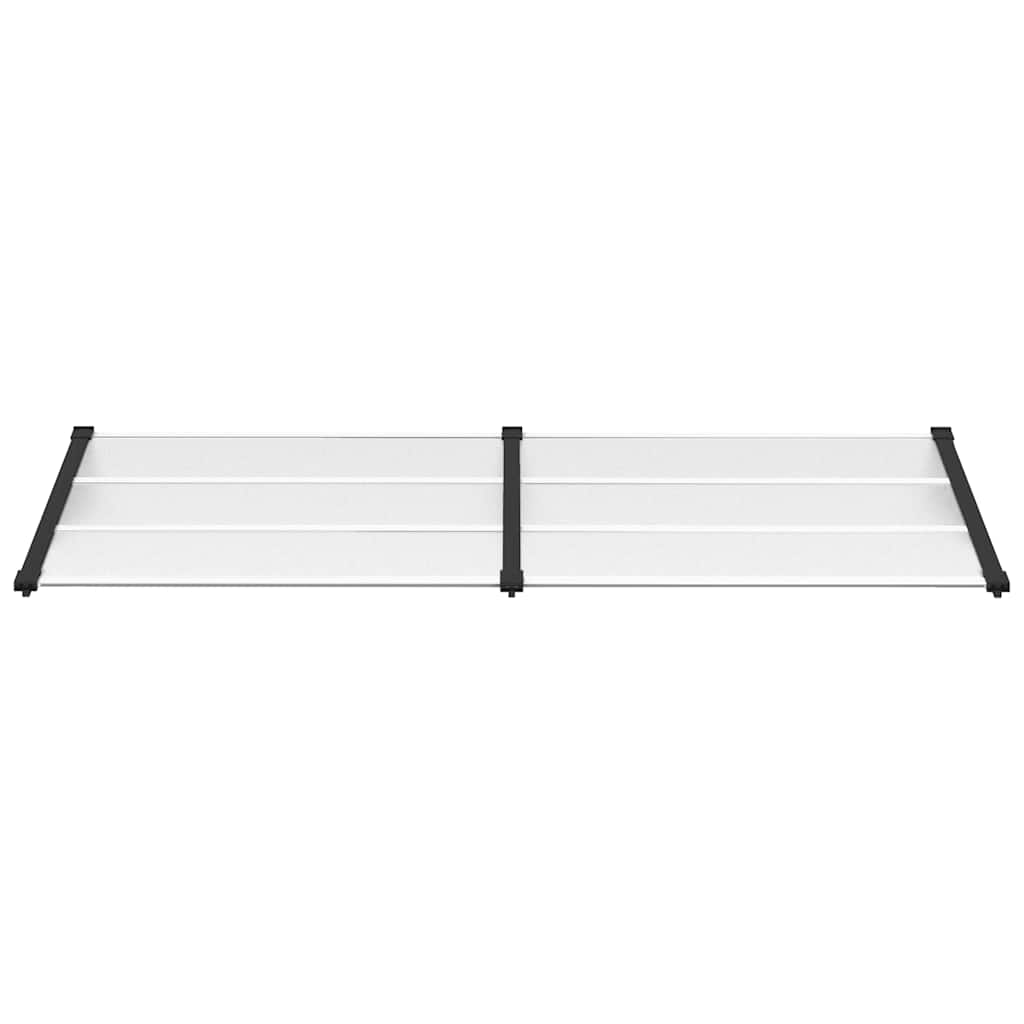 Marquesina para puerta vidaXL de policarbonato 122x90 cm Negro y transparente - Image 8 of 15