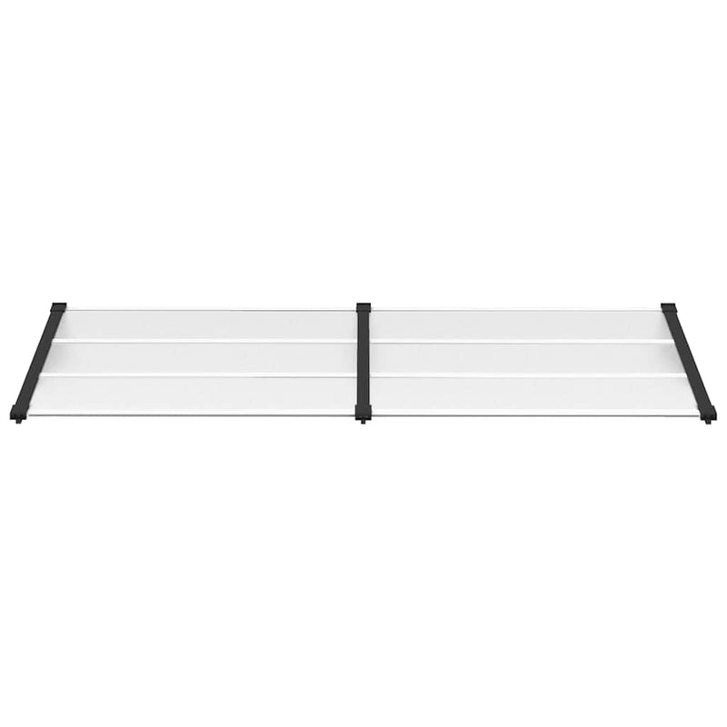Marquesina para puerta vidaXL de policarbonato 122x90 cm Negro y transparente - Image 8 of 15