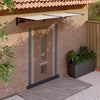 Marquesina para puerta vidaXL de policarbonato 122x90 cm Negro y transparente - Image 2 of 15
