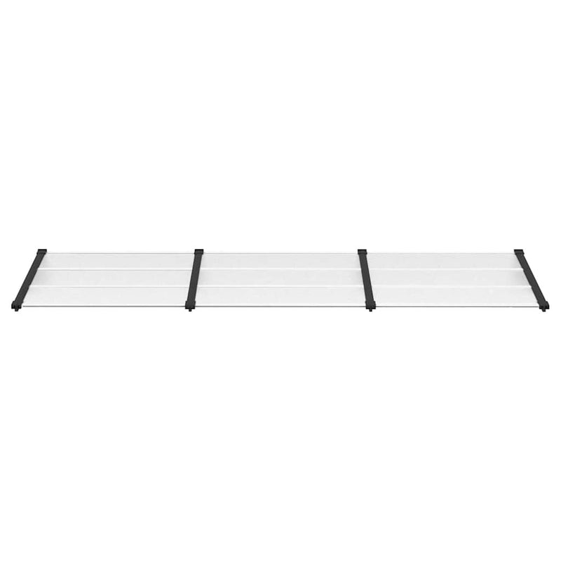 Tettoia per Porta in Policarbonato e Alluminio 152,5x90 cm Nero e Trasparente - immagine 8 | SolPatio - Image 8 of 15