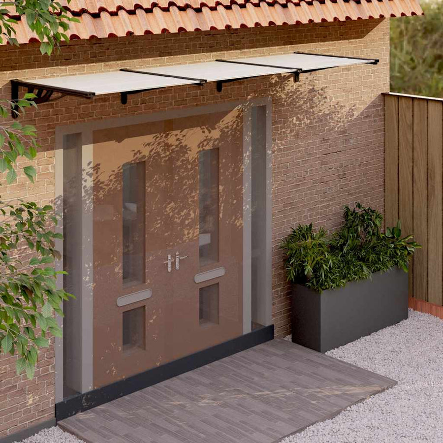 Tettoia per Porta Nero e Trasparente 297,5x90 cm Policarbonato - immagine 1 | SolPatio