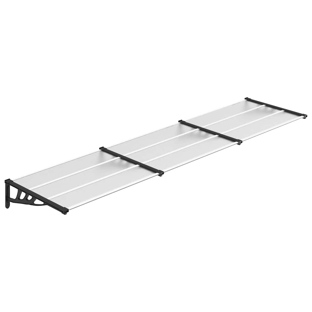 Tettoia per Porta Nero e Trasparente 358,5x90 cm Policarbonato - immagine 2 | SolPatio - Image 2 of 5