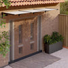 Tettoia per Porta in Policarbonato e Alluminio 152,5x90 cm Nero e Trasparente - immagine 3 | SolPatio - Image 3 of 15