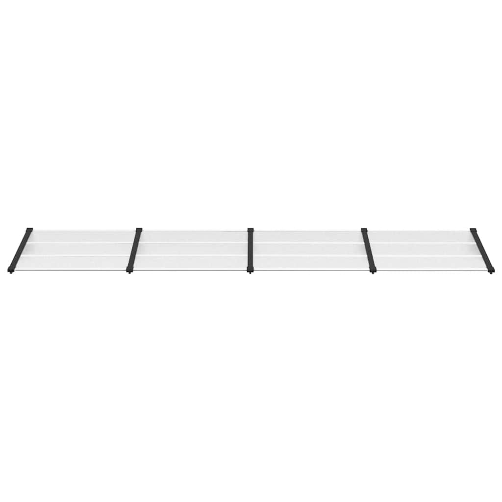 vidaXL Door Canopy Polycarbonate 396x90 cm Black and Transparent - Image 3 of 5