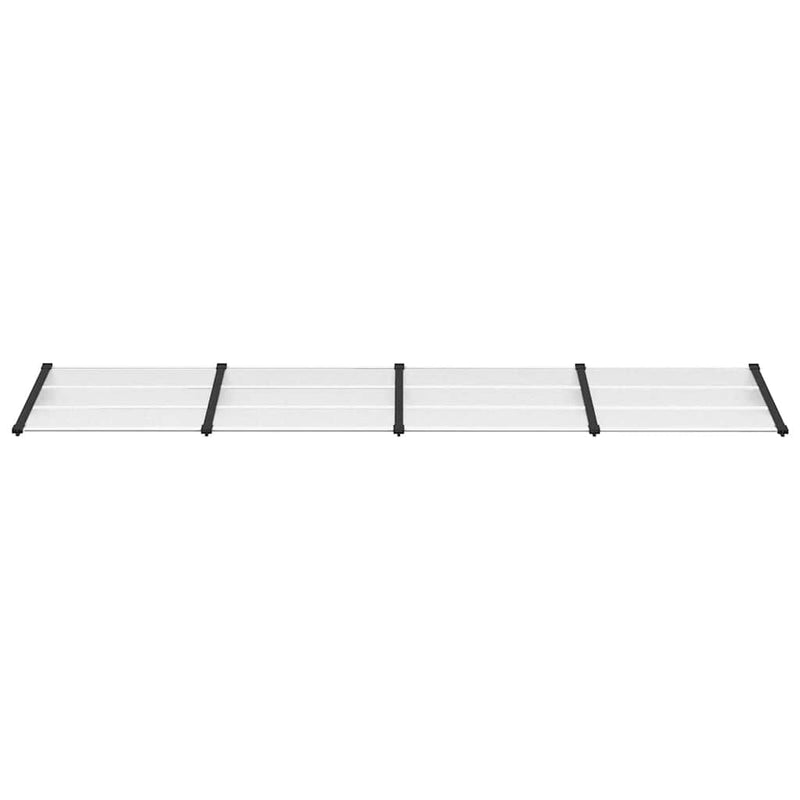 vidaXL Door Canopy Polycarbonate 396x90 cm Black and Transparent - Image 3 of 5