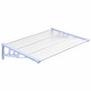 vidaXL Door Canopy, Polycarbonate and Aluminum, 122x90 cm, Grey and Transparent - Image 6 of 20