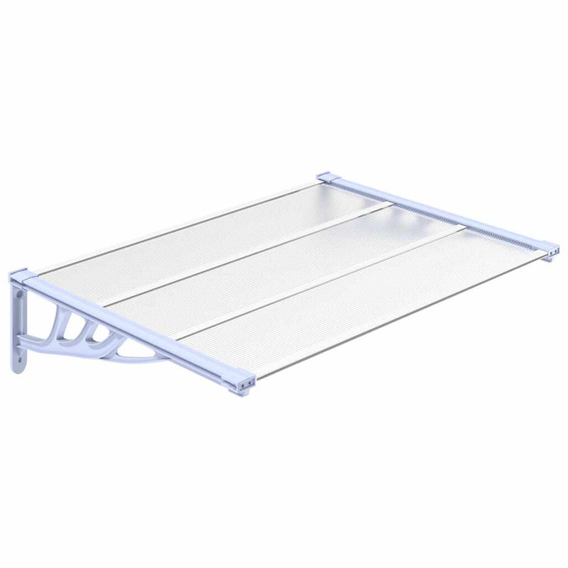 vidaXL Door Canopy, Polycarbonate and Aluminum, 122x90 cm, Grey and Transparent - Image 6 of 20