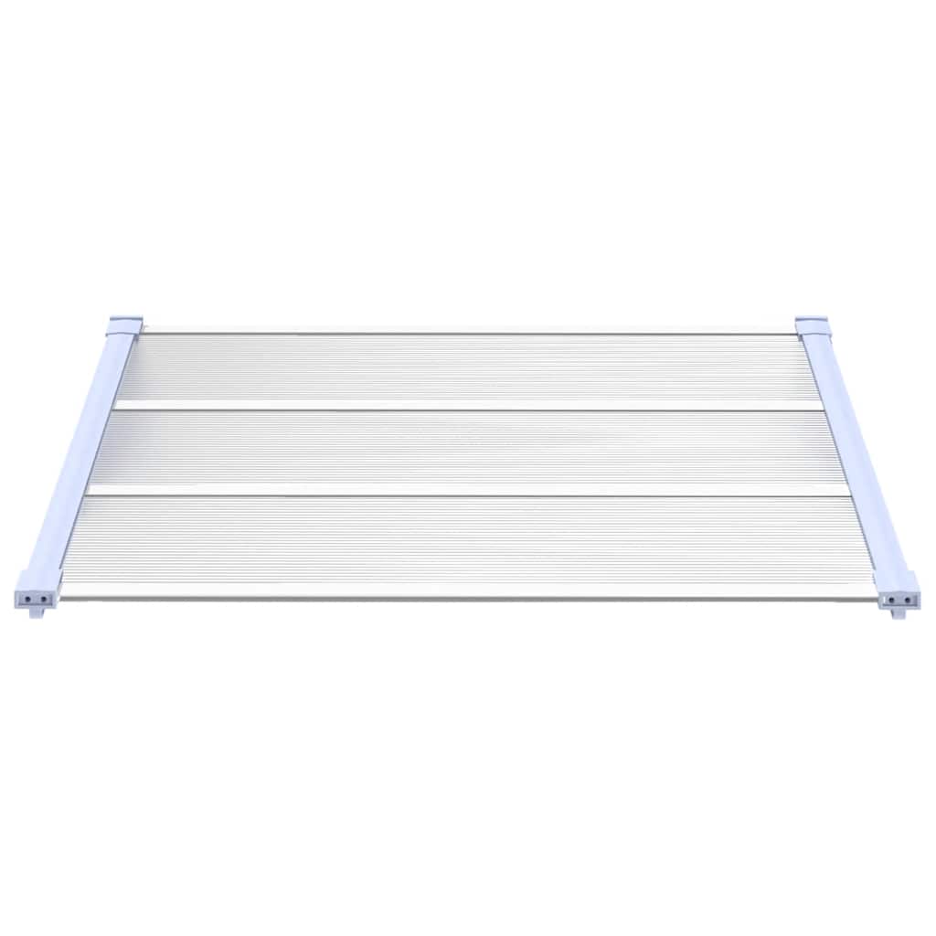 vidaXL Door Canopy, Polycarbonate and Aluminum, 122x90 cm, Grey and Transparent - Image 11 of 20