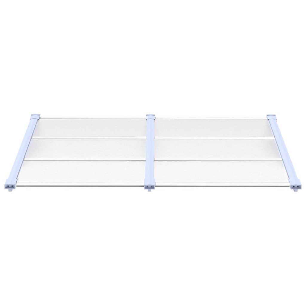 Toldo para puerta vidaXL de policarbonato 152,5x90 cm Gris y transparente - Image 7 of 15